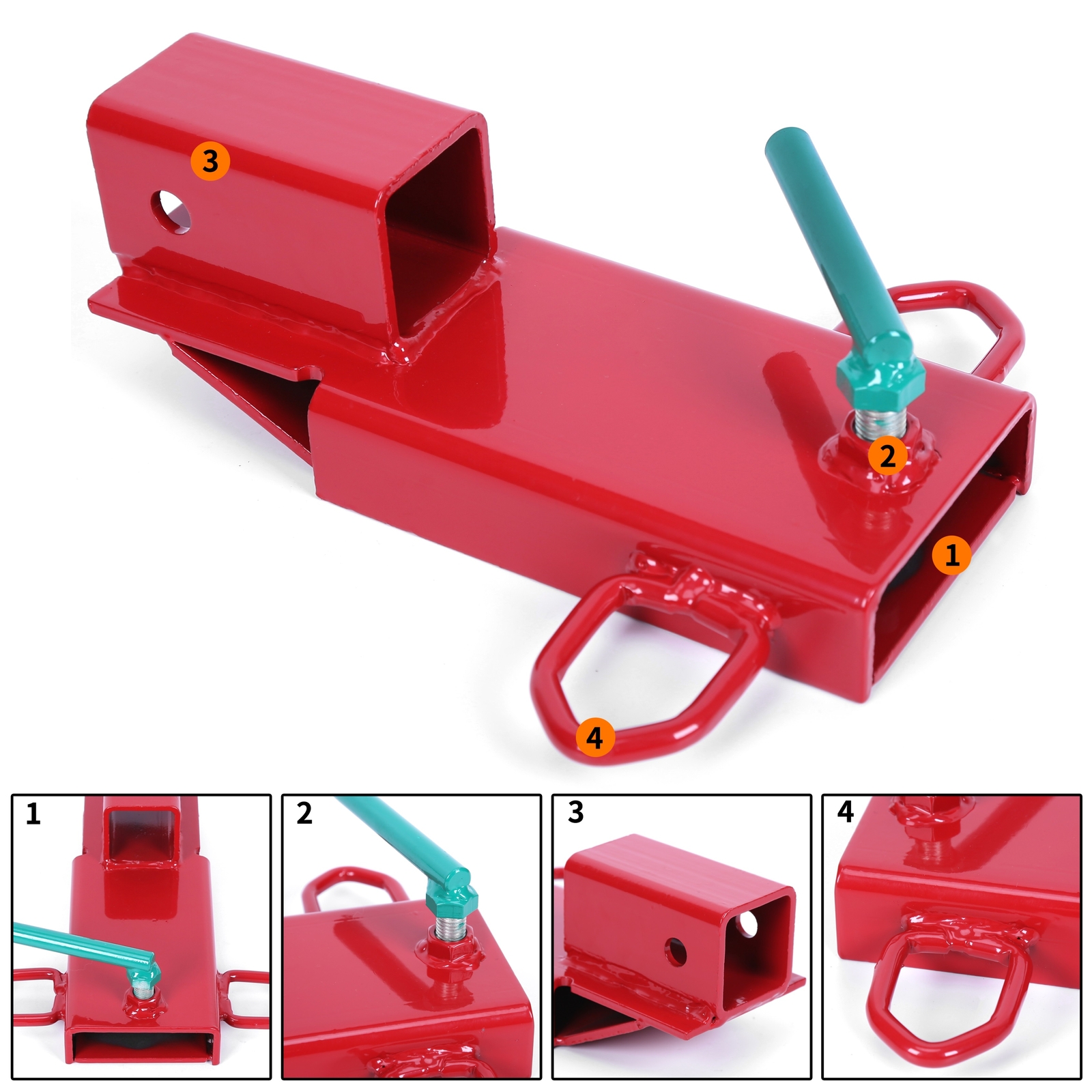 2" Clamp On Forklift Hitch Receiver Pallet Fork Trailer Towing Adapter