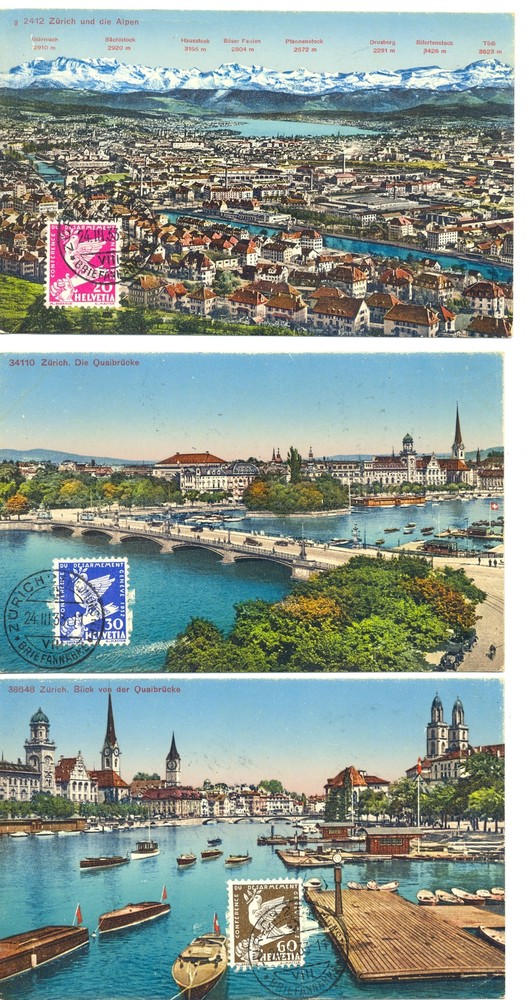 SWITZERLAND 1932 --3 x PPC TO - DUTCH INDIES -JAVA--VF
