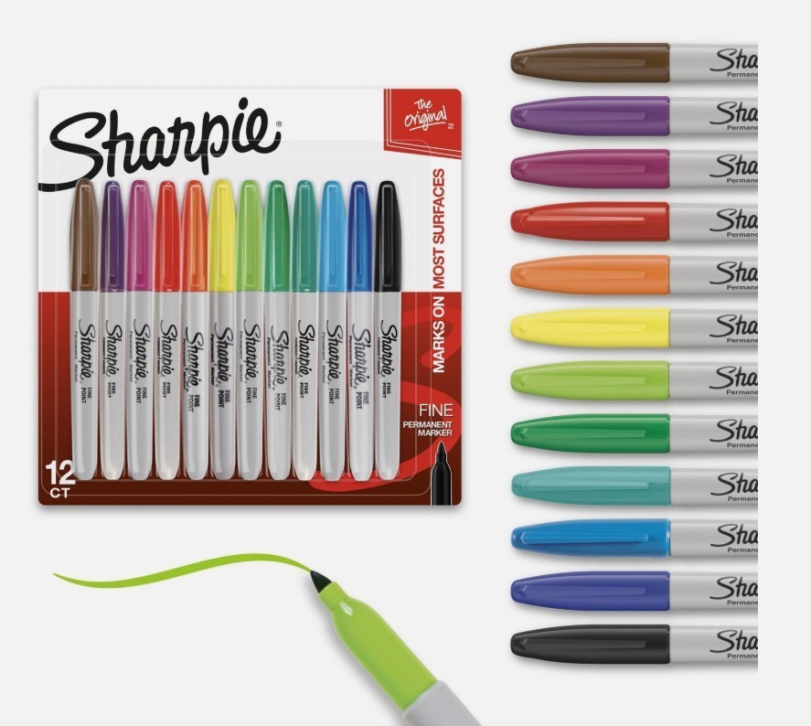 Sharpie Fine Point Permanent Marker, Assorted Colors, 12 count