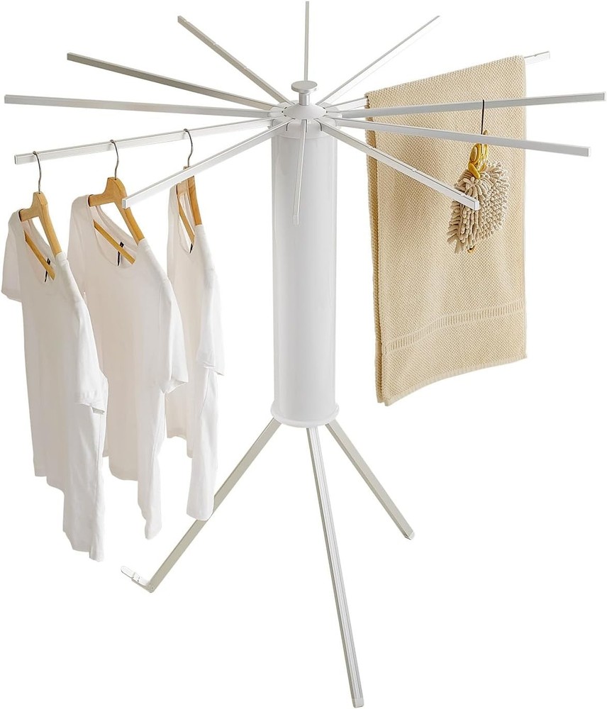 JOOM Tripod Clothes Drying Rack, Garment Rack Portable, Matter Silver