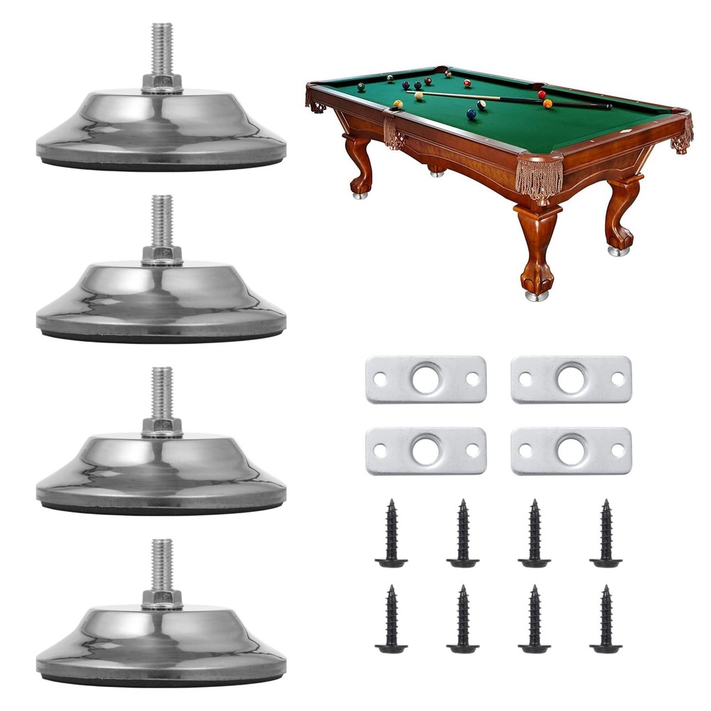 4pcs Pool Table Leg Levelers, 5-Inch Billiard Table Leg Leveling Risers, Adju...
