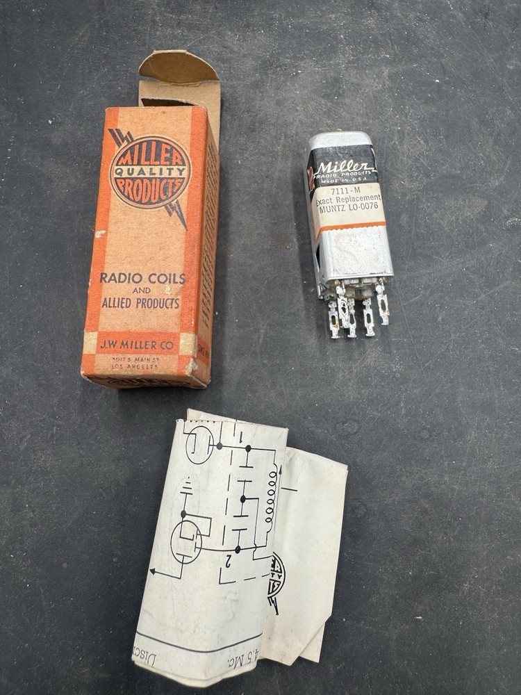 NOS NIB Miller 7111-M Discriminator IF RF Coil