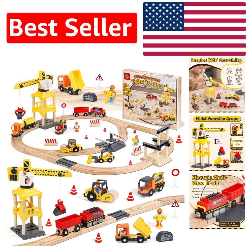 Educational Wooden Train Set for Ages 2-4: Imaginative Play & Problem Solving