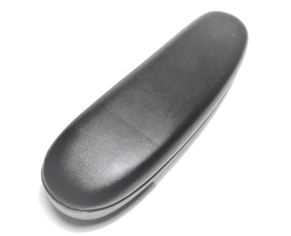 Armrest Pad, Polyurethane, Curved, Black Base, 10"  Desk Length, Black