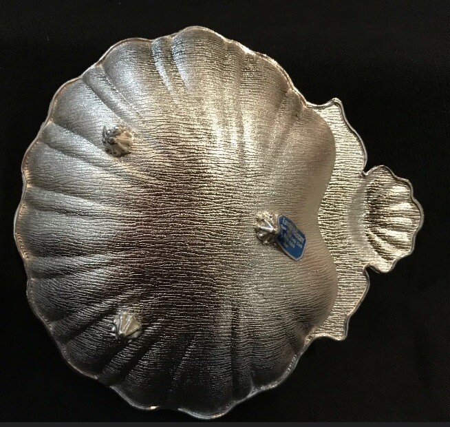Tarnish Resistant 6” Silver-Plated Seashell Trinket/Candy Dish Plate Brand New