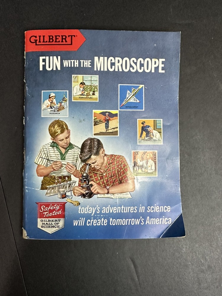 Vintage 1957 Gilbert Microscope & Lab Complete Set #13021 Child’s Toy