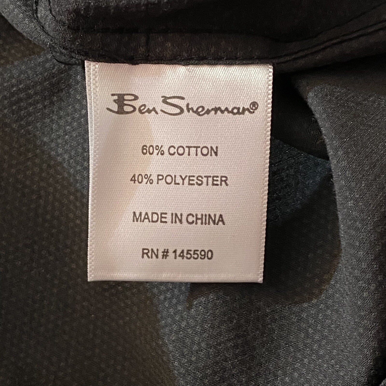 NWT Ben Sherman Slim Fit Black Button Down Dress Shirt Men’s M 15/15.5 32/33