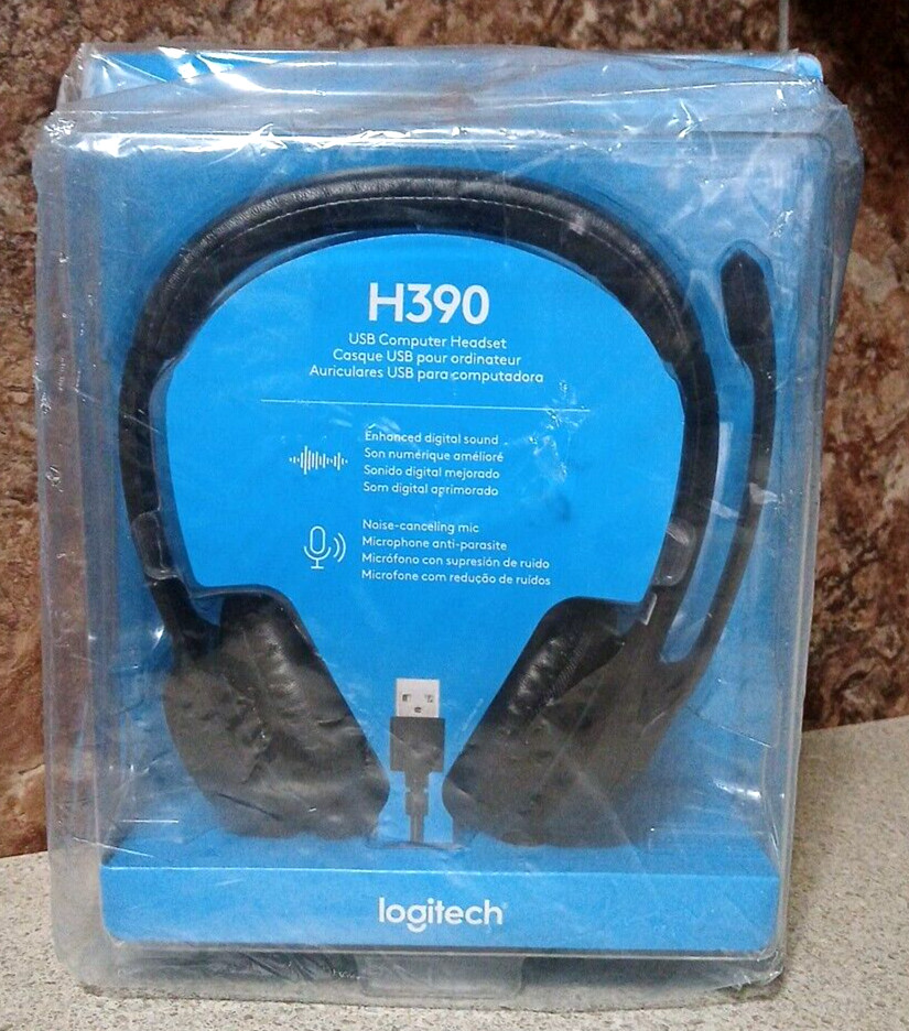 Logitech - H390 Wired USB On-Ear Stereo Headphones - Black