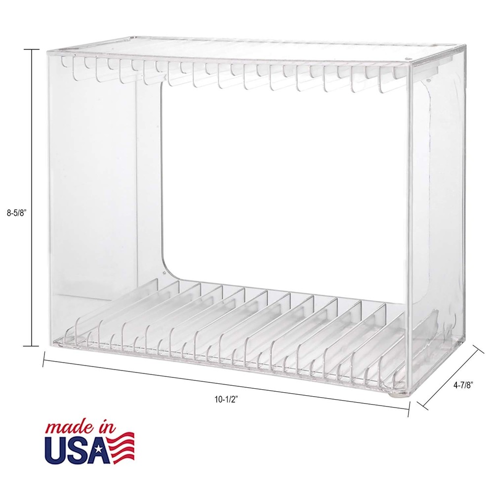 Stackable Clear Plastic DVD Organizer with Rubber Feet | Rectangular Holder P...