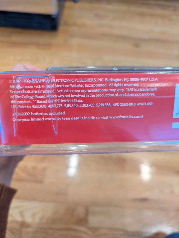 Franklin Electronic Dictionary Thesaurus W/ Spell Correction MWD-460
