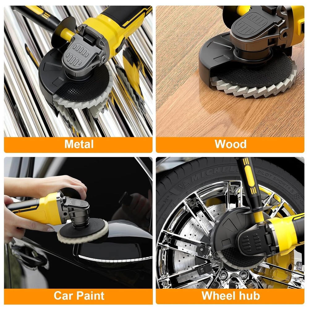 BURMONG 8 Pcs Wool Polishing Wheel & Compound Kit – 5 Buffing Wheels (4-1/2"...