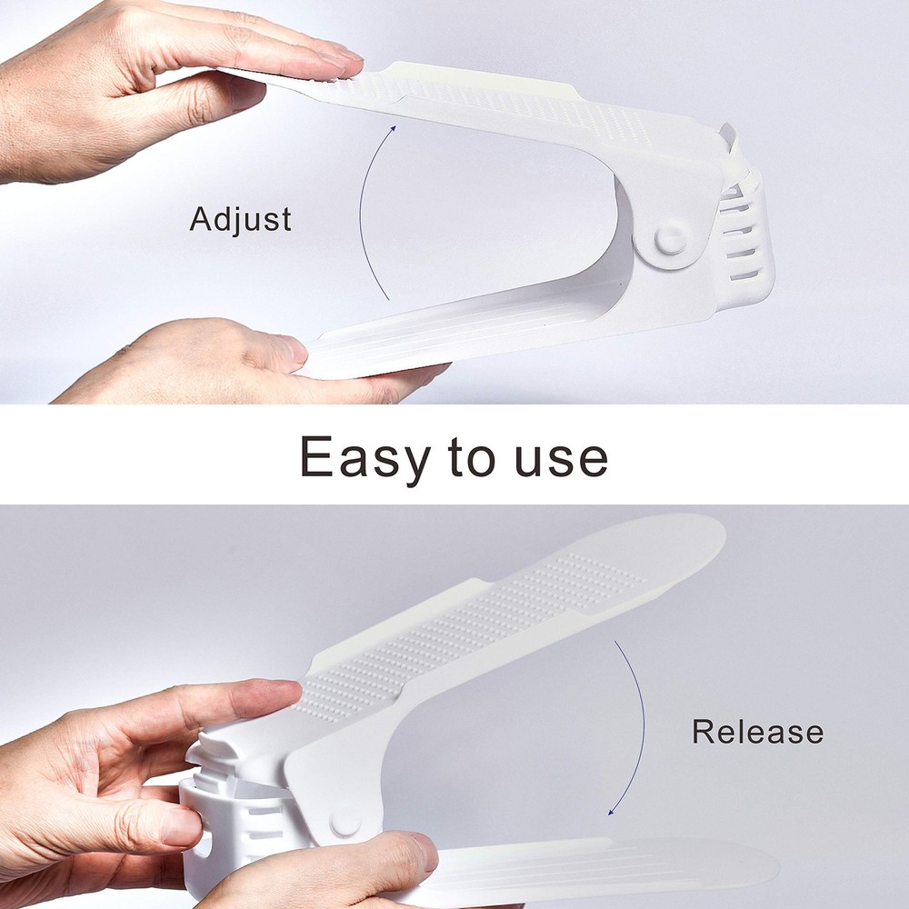 Shoe Slots Organizer, 12PCS Adjustable Double Layer Stack Shoe Rack, 50% Spac...