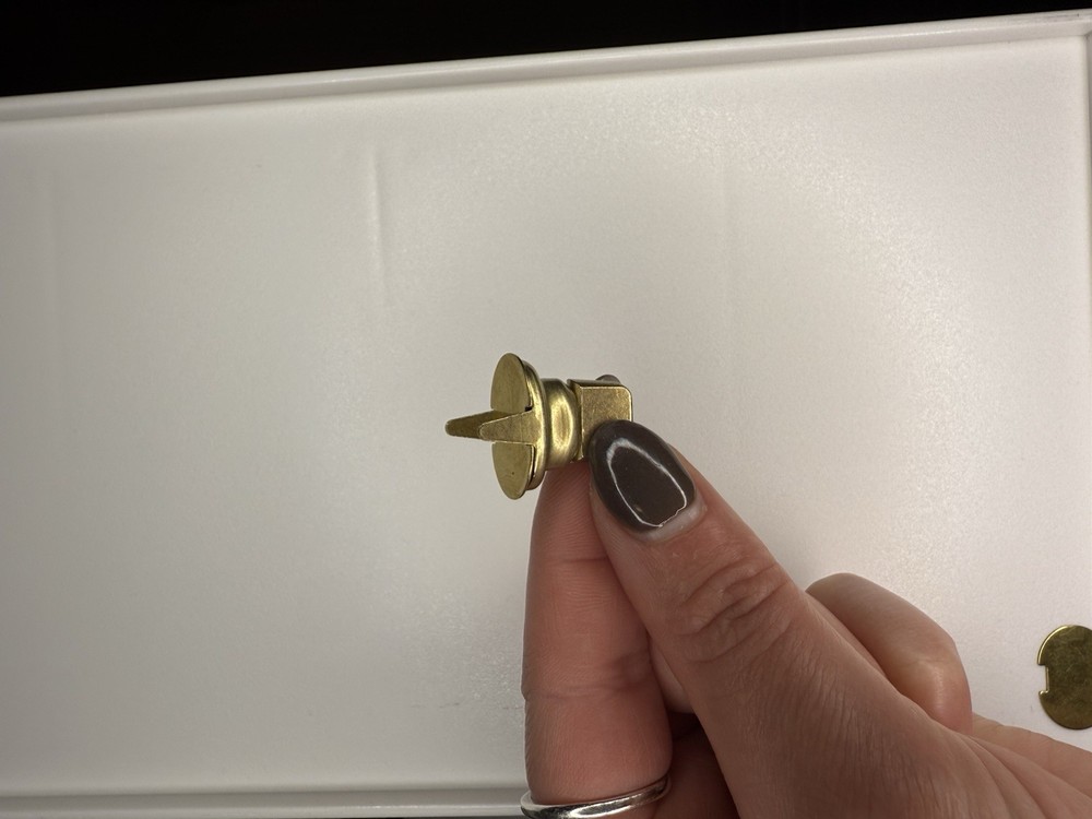 Coach Hardware Replacement, Brass Turnlock, Vintage, Two Piece Set