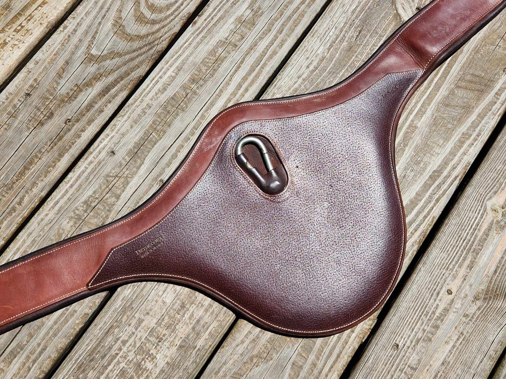 Devoucoux Two Tone Brown Padded Belly Guard Stud Jump Girth - 58"-145cm