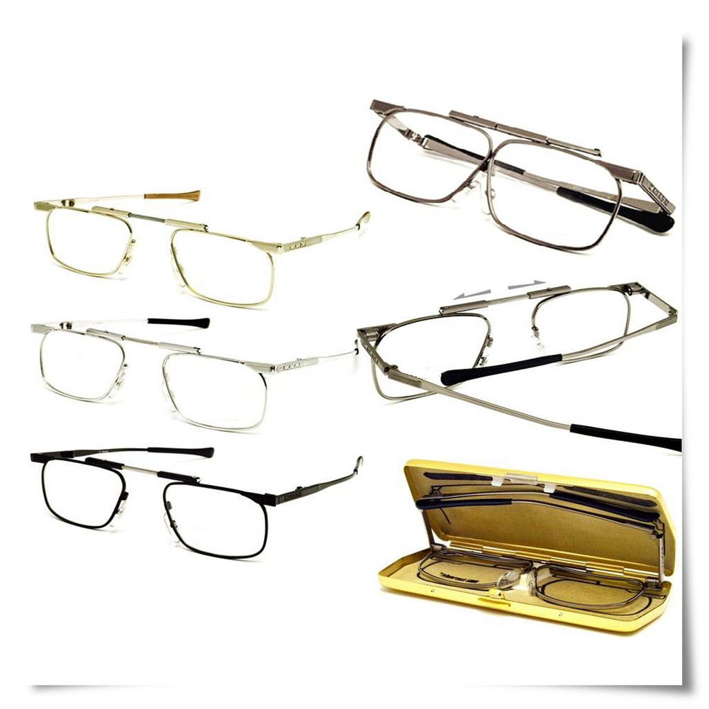 Slimfold Shape Reading Glasses Silver Frame Compact Case