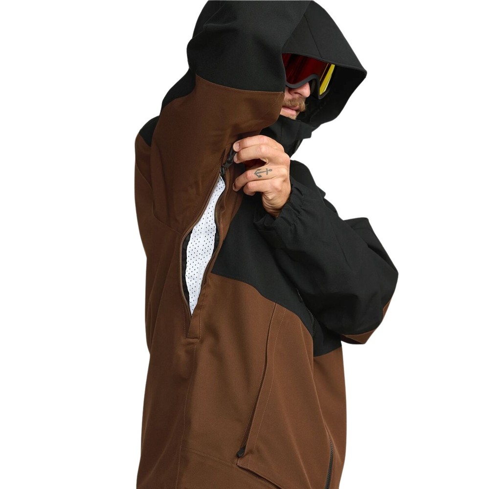 Volcom Brighton Full Zip Men's Winter Jacket, Brown, Medium