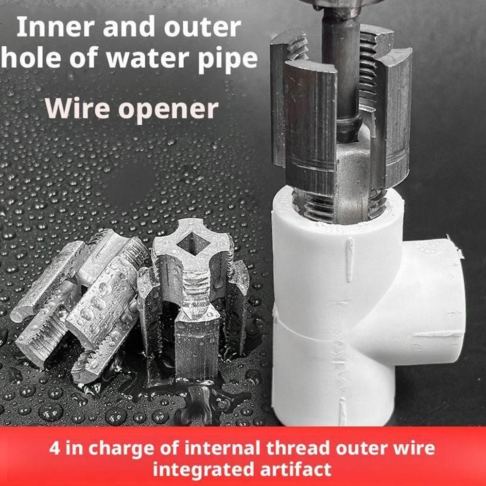 PVC Pipe Threader Cutting Kit Integrated Internal & External Pipe Threading-Tool