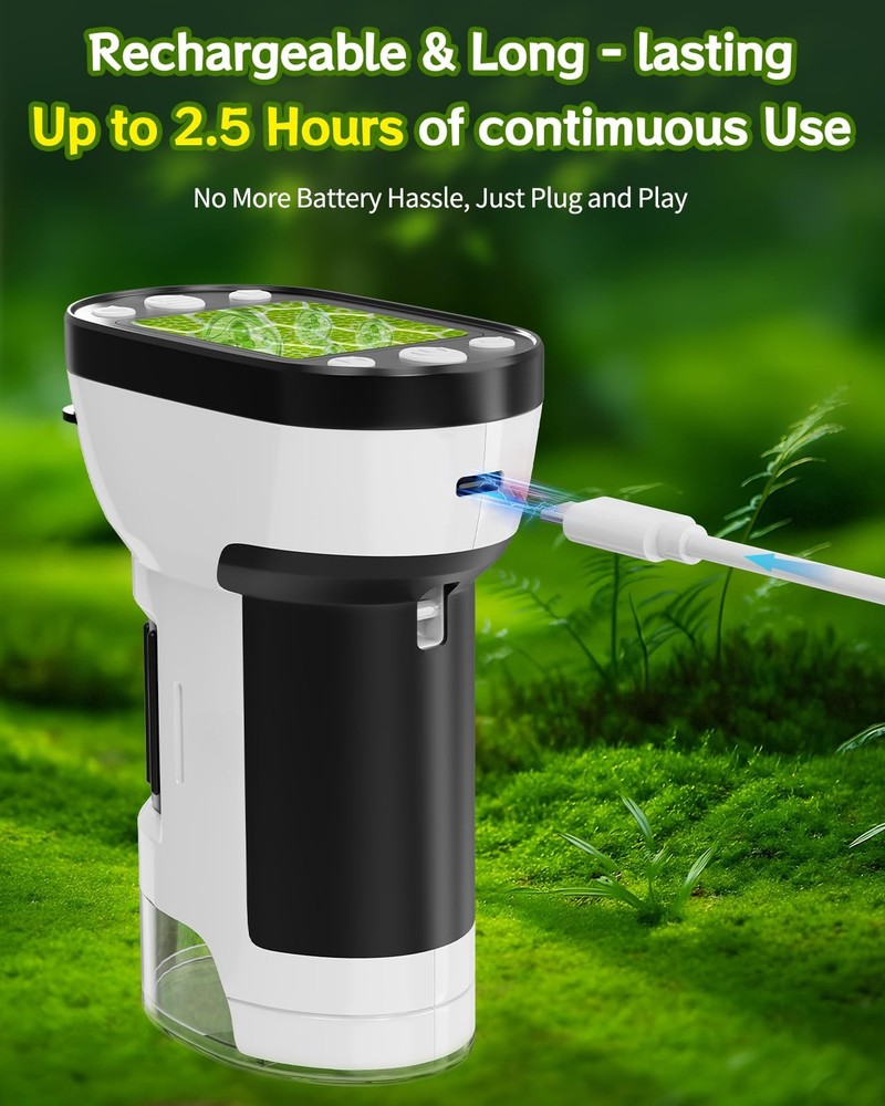 Handheld Microscope 1000X Magnification, 2.0" Screen - Educational Tool for Kids