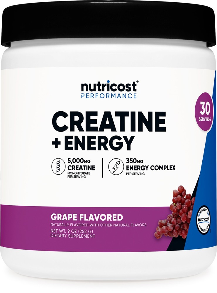 Nutricost Creatine + Energy 30 Servings (Grape Flavored)