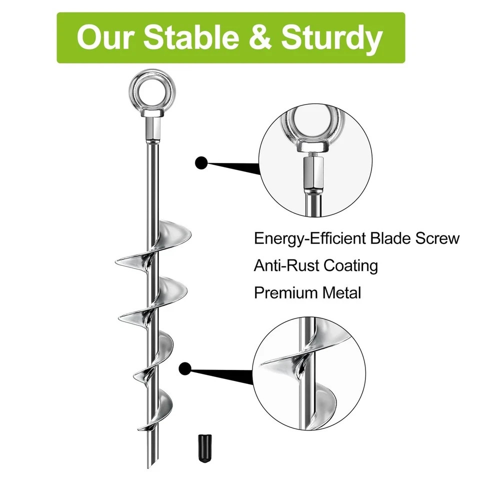 Ground Anchors Screw in, 18 Inch Ground Anchors Heavy Duty Metal Earth Auger ...