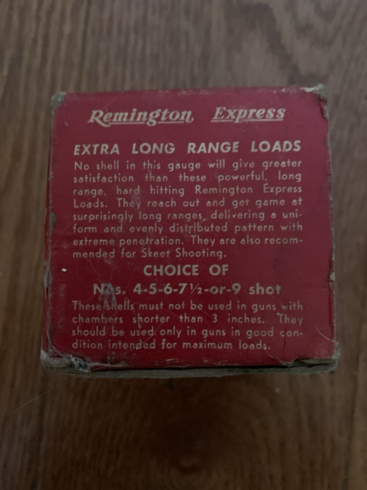 VTG Remington Express 410 GA 3" XLong Range Shotgun Shell Empty Box Display (E)