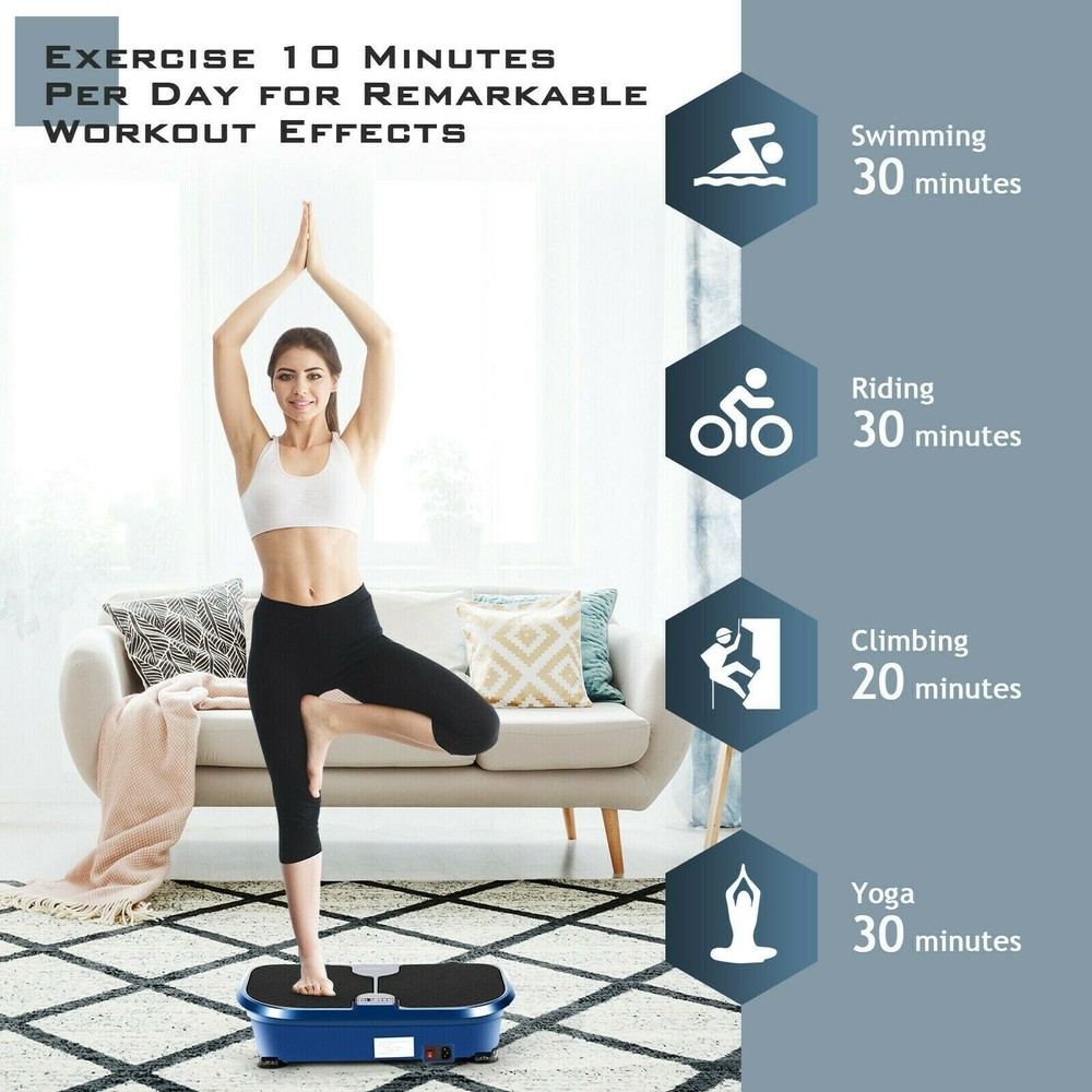 Mini Vibration Fitness Plate Machine with Remote Control and Loop Bands