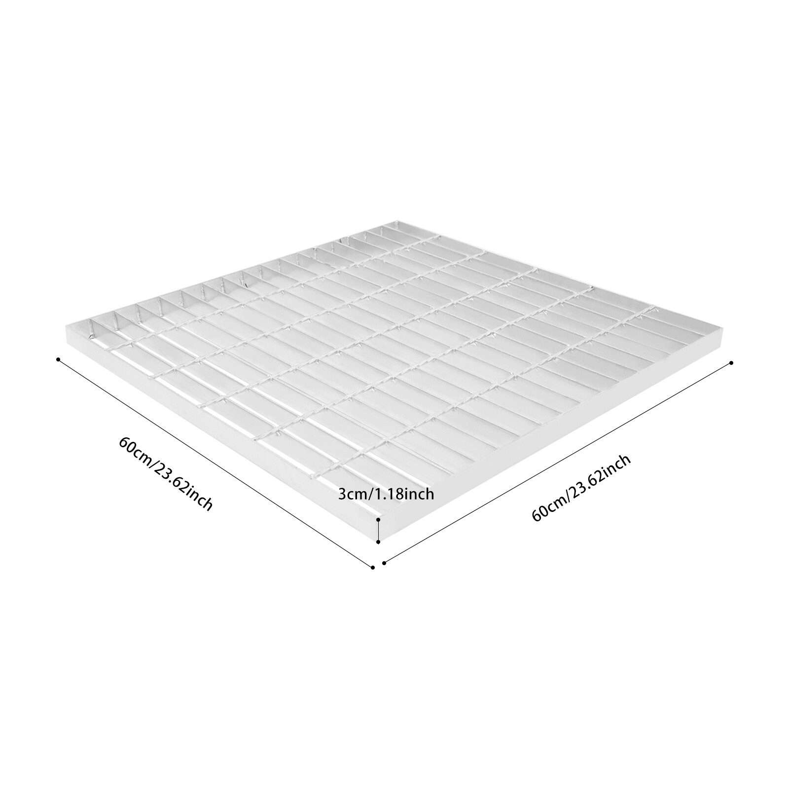 Driveway Drain Cover Steel Grate B125 Class Channel 23.6x23.6in USA