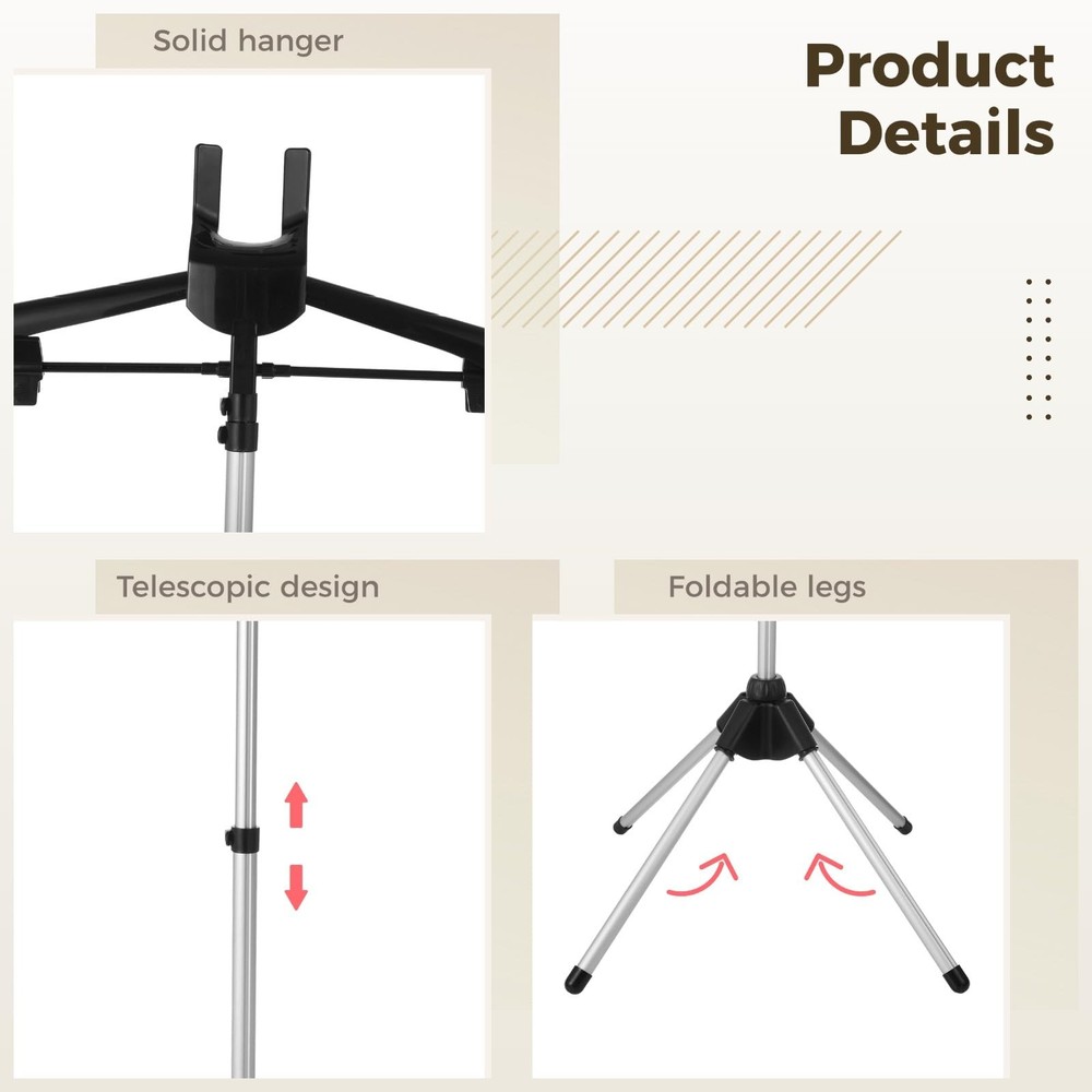 Foldable Garment & Clothes Drying Rack, Foldable Clothes Stand with Adjustabl...