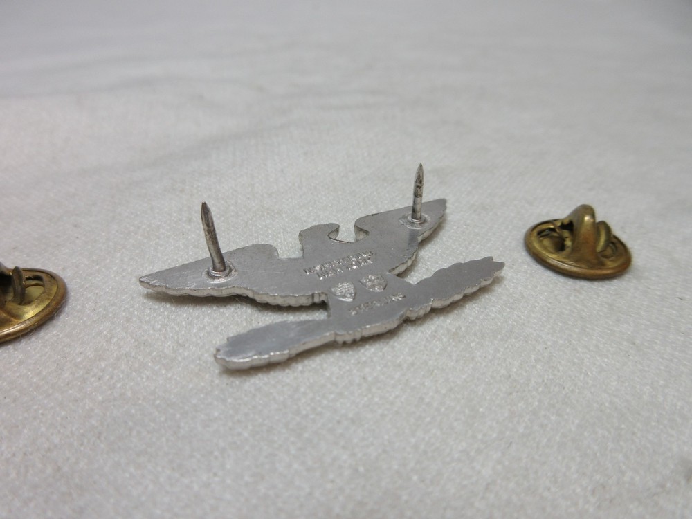 US ARMY / MILLITARY EAGLE SHIELD STERLING SILVER PIN #6