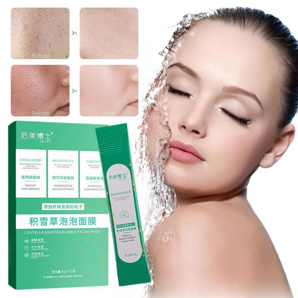 12pcs Bubble Face Sheet Masque Centella Asiatica Bubble OilControl|us~ B1C8