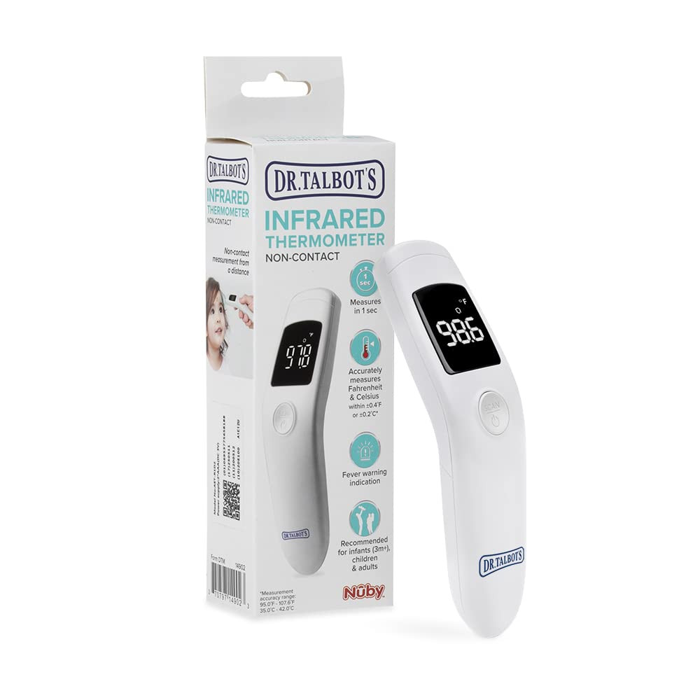 Non-Contact Infrared Thermometer with Led Screen, White