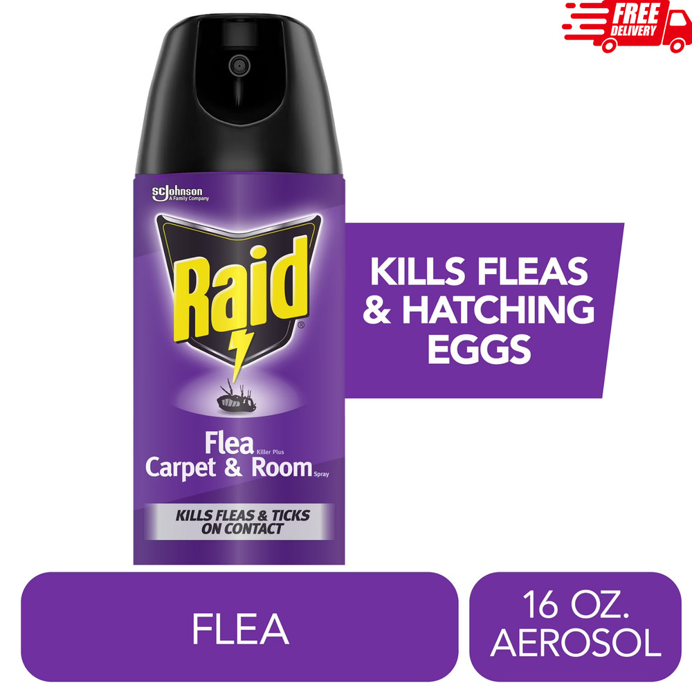 Raid Flea Killer Plus 16 oz Carpet Room Spray - Bug Spray Kills Flea Eggs