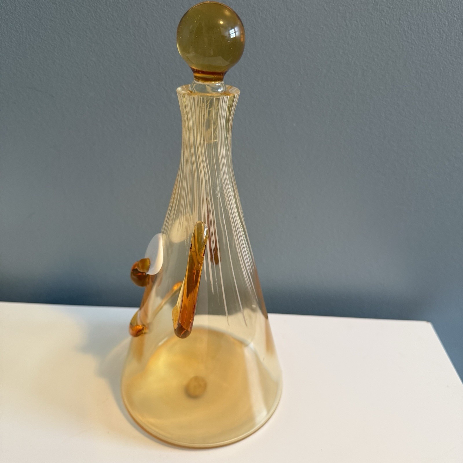 Fratelli Toso Murano Art Glass Clown Face Decanter With Stopper