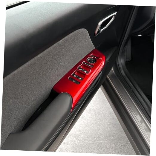 ABS Door Window Switch Panel Cover - Compatible with kia k4 2024-2026 red