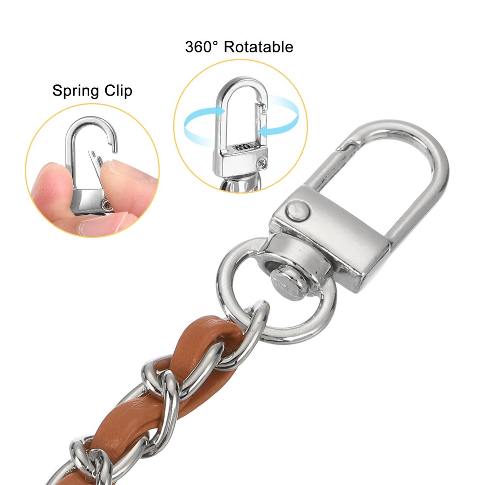 Purse Chain Strap, 53 Inch Adjustable Chains Strap Brown/Silver