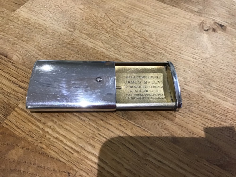 ANTIQUE SOLID SILVER ADVERTISING (BOOKMAKERS) VESTA CASE B’HAM 1925 (48g)