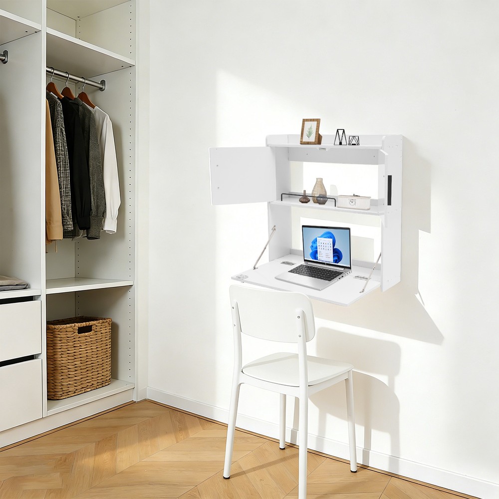 Wall Mounted Desk Cabinet Multifunctional Fold Down Laptop Table Folding Table