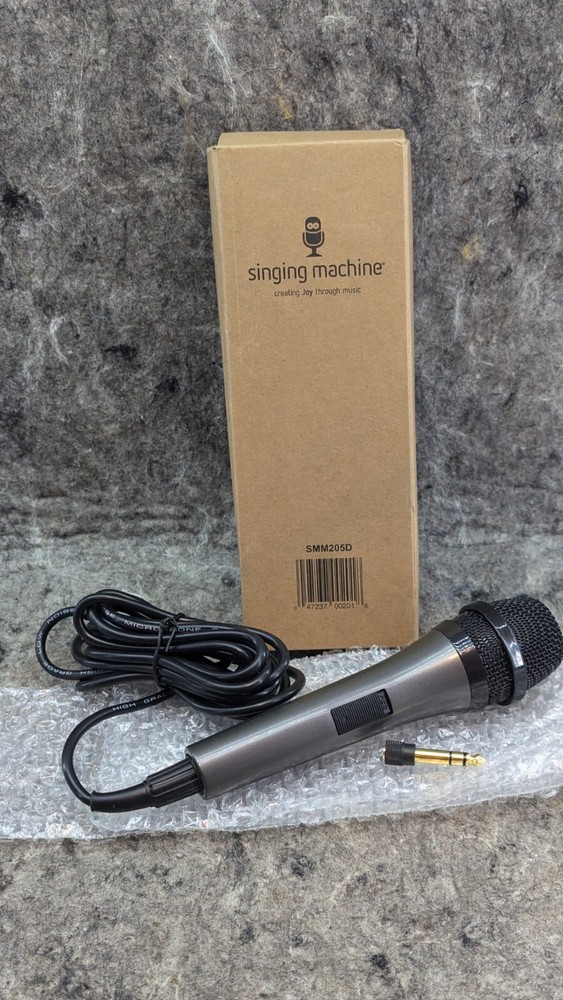 Singing Machine Wired Microphone for Karaoke, (Black) Unidirectional Dynamic Mic
