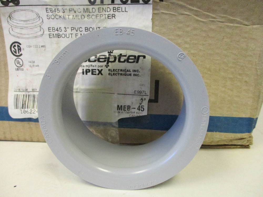 SCEPTER 077328, EB45 3" PVC MILD END BELL SOCKET MLD SCEPTER MEB-45
