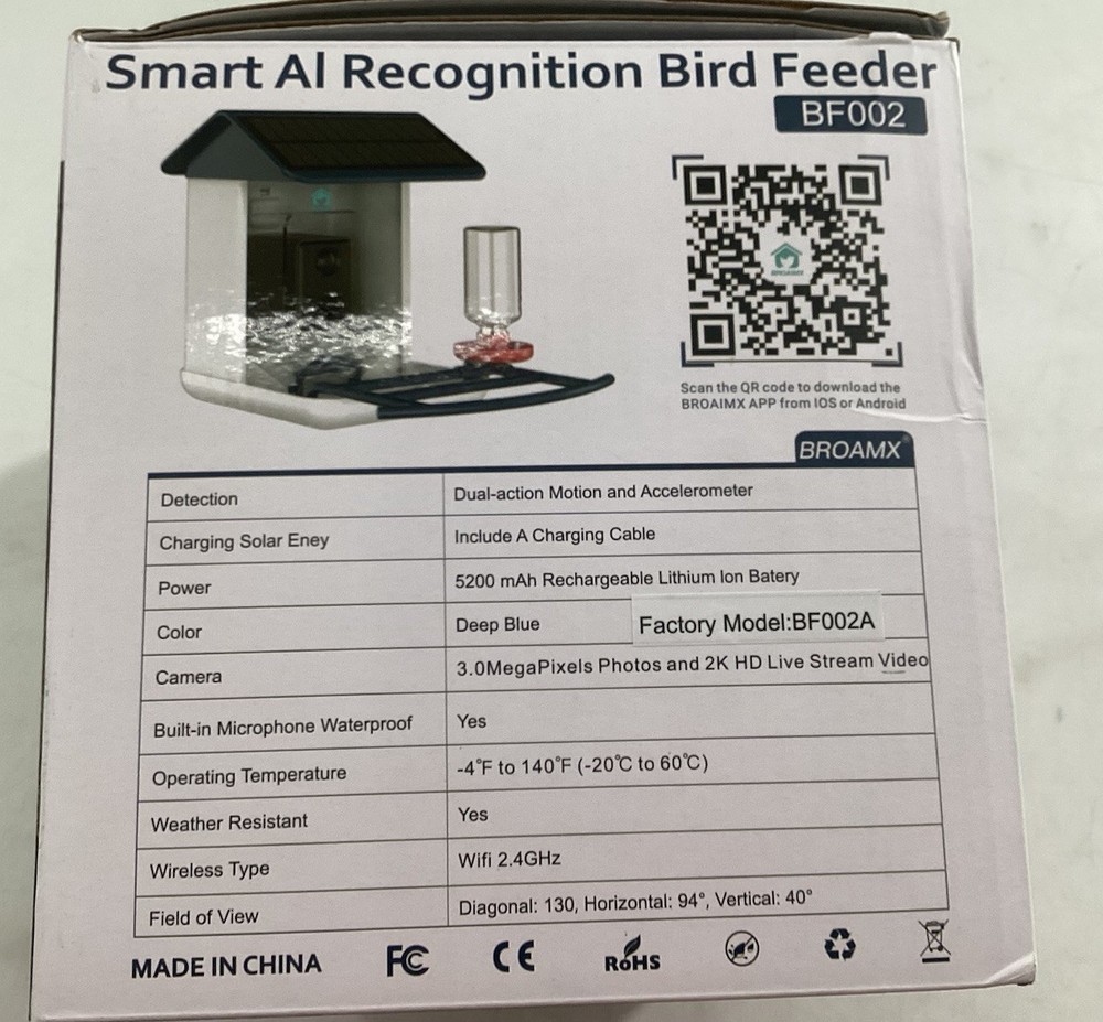Broaimx Smart AI Recognition Bird Feeder