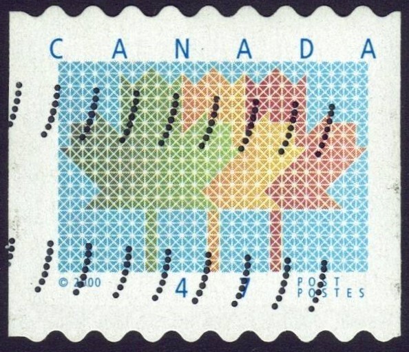 Canada sc#1878 Stylized Maple Leaf (2000), Unit from Coil, Used