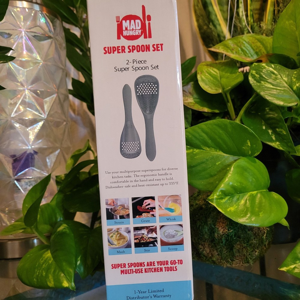 Mad Hungry Spurtle Silicone Set 2-Piece - Kitchen Super Spoon Gray Medium Kit