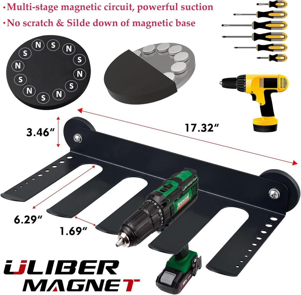 Wall Mount Power Tool Organizer Utility Storage Rack Shelf w/Screwdriver Holder