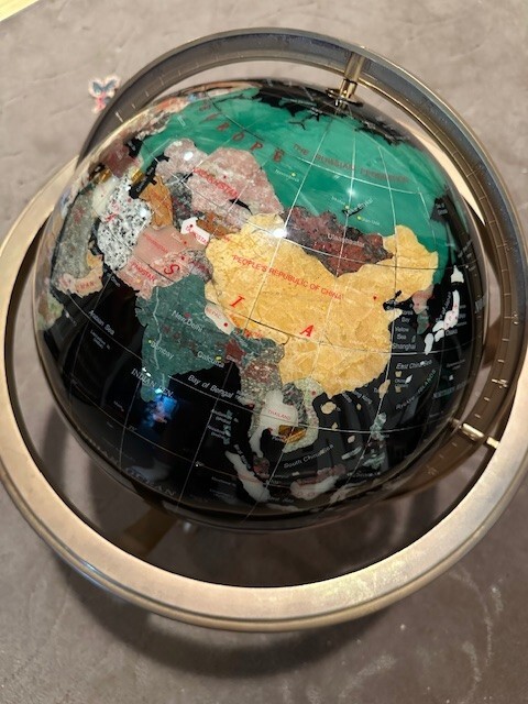 Jere Wright Semi-Precious Gemstone Metropolitan World Globe