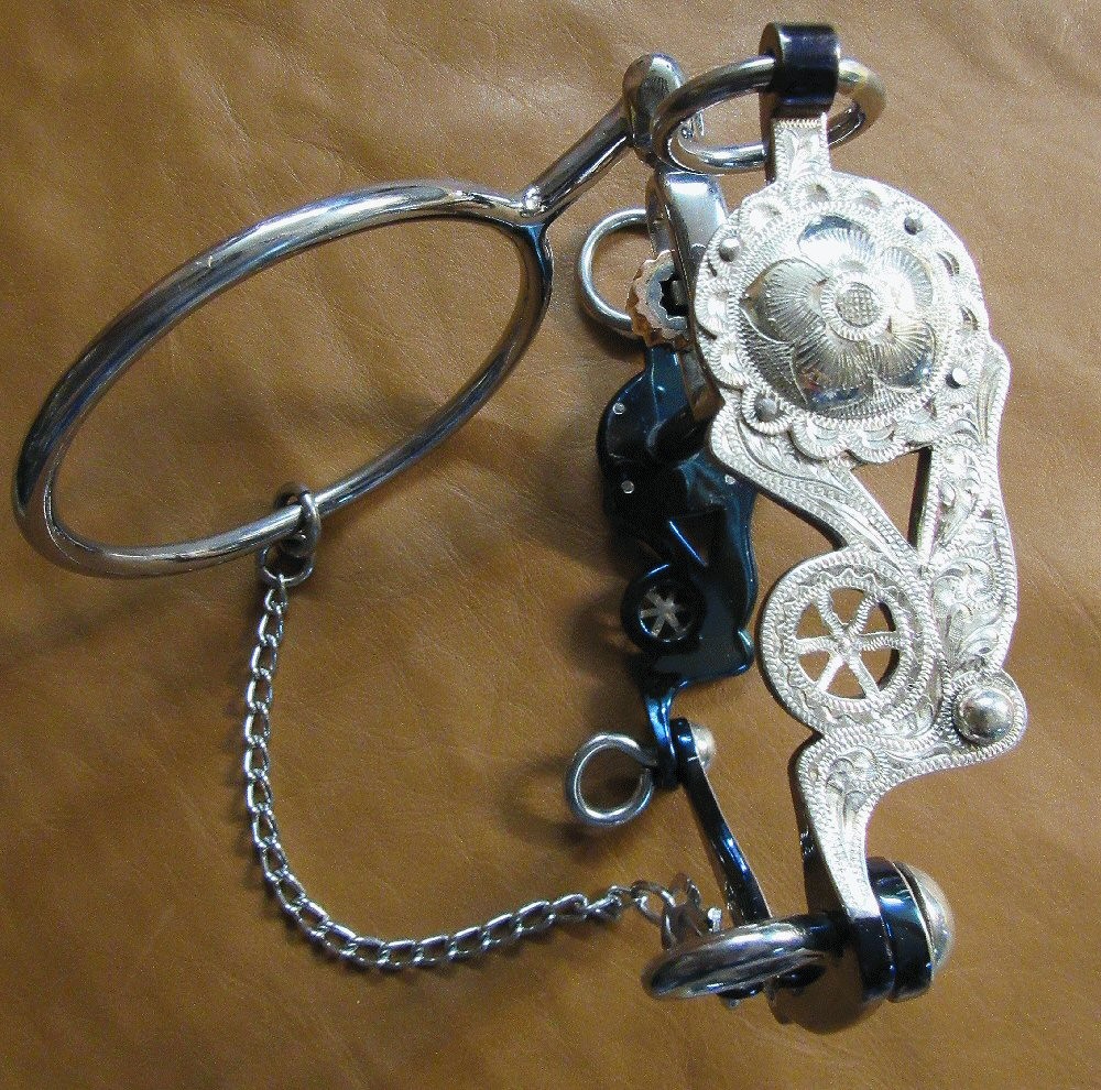 E Garcia Silver Ring Bit  Blue Finish