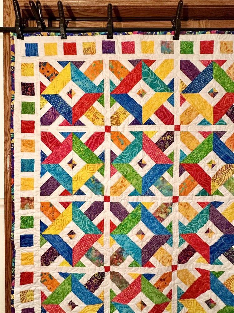Handmade Patchwork Cotton Quilt Butterflies And Batiks