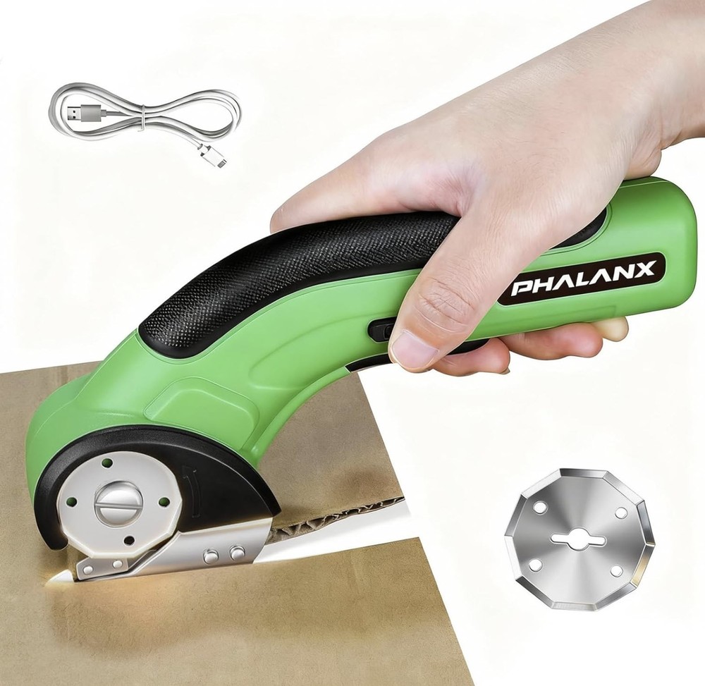 PHALANX 4V Cordless Electric Scissors 2000mAh Self-Sharpening Tool for DIYers