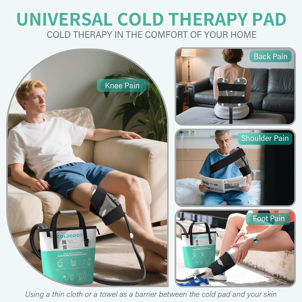 COLDSOOT Cold Therapy System w/Timer, For Shoulder, Knee, Elbow, Hip & More, New