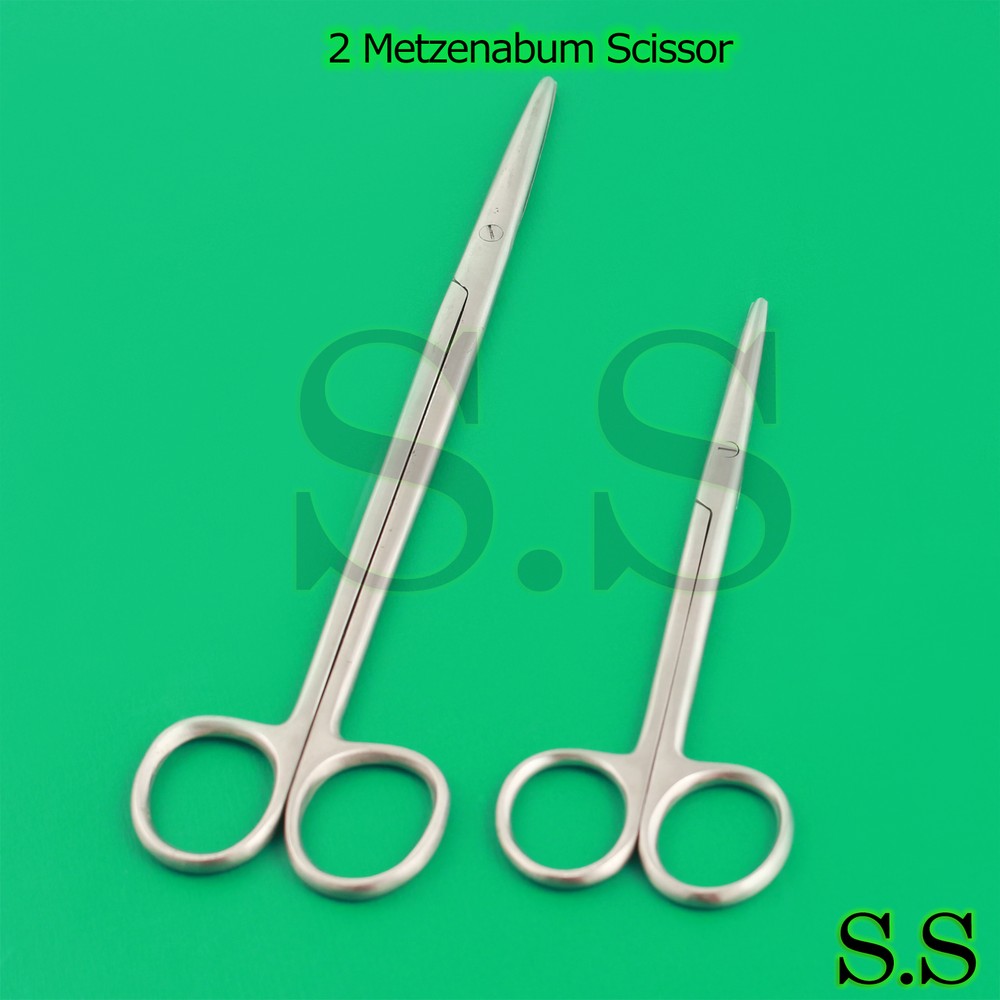 2 Metzenbaum Scissors 5.5"+9" Straight Surgical Instruments