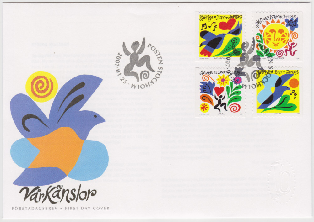 Sweden FDC 2007, Spring Feelings, Mint